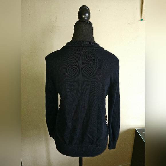 Designer Pink Tartan Womens Black Cheetah Satin Cardigan Button Up Blouse Top - Picture 3 of 7